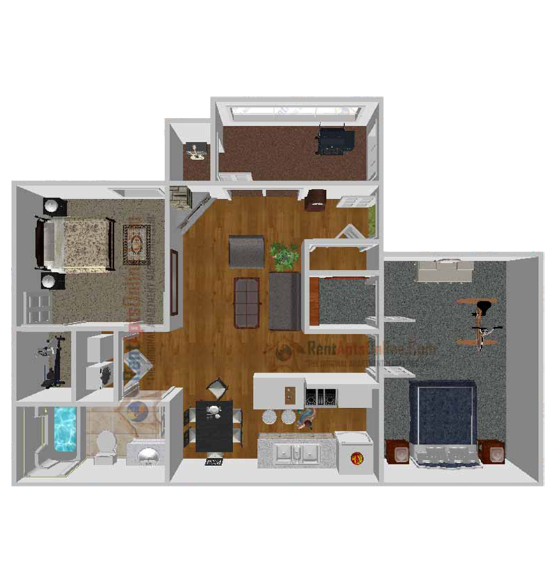This image displayed is Floor plan C of the floor plans for Mandalay Bay Apartments website