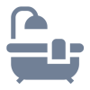 Bathtub icon showing bathroom count