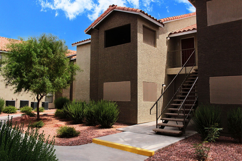 Exterior photo of Mandalay Bay apartment Building Exterior and Stairs 8